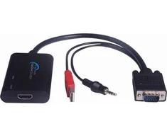 AV adapteris MicroConnect D-sub (VGA) - HDMI + USB-A + lizdas 3,5 mm juoda (MONGDMI)