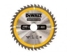 Pjovimo diskas medienai DeWalt Construction; 190x30 mm; Z40