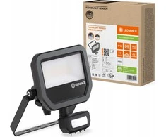 Ledvance 11-17W LED prožektorius FL 20 GEN4, juodas, 4000K, IP65, su judesio davikliu