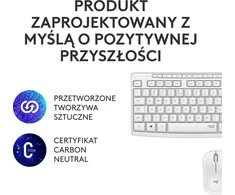 Belaidė Klaviatūra Su Pele Logitech MK295, US išdėstymas, Baltos Spalvos