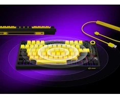 LORGAR KBP7075W, Wireless 75% Mechaninė klaviatūra žaidimams Pro, Juodas/geltona, EN išdėstymas