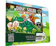 SPLAT PLANET - Clay painting on canvas 30x40cm - Dinosaurs (777689)