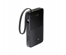 LiPo išorinis akumuliatorius (PowerBank) 10000mAh 22.5W USB + USB-C su integruotu USB-C kabeliu EnerFill Bipow2 juodas BASEUS
