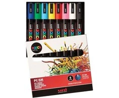 UNI-BALL POSCA JUMBO nuolatinis žymeklis PC-5m 1,8-2,5 mm, apvalus, spalvų derinys, pakuotėje 8 vnt (BAZ097)