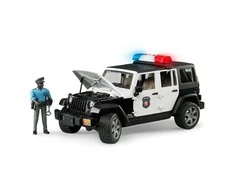 BRUDER policijos džipas Wrangler, su policininku ir priedais, 2526