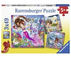 Ravensburger Dėlionė 3x49 vnt. - Žavios undinėlės