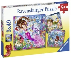 Ravensburger Dėlionė 3x49 vnt. - Žavios undinėlės