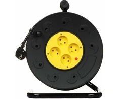 Blow PR-61 maitinimo ilgintuvas 4 lizdai su įžeminimu 50m PVC būgnas 3x2.5mm