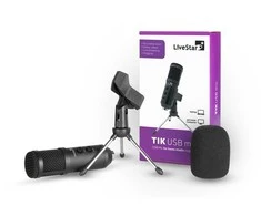 Kompiuterio priedas LiveStar TIK USB mikrofonas su stoveliu