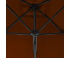 Sodo skėtis su plieniniu stulpu, terakota spalvos, 300x230cm