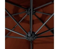 Prie sienos montuojamas skėtis su stulpu, terakota, 300cm