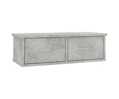 Sieninė lentyna su stalčiais, betono, 60x26x18,5cm, mediena