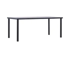 Valgomojo stalas, juodas ir betono pilkas, 180x90x75cm, MDF