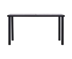 Valgomojo stalas, juodas ir betono pilkas, 140x70x75cm, MDF