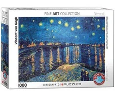 Dėlionė Žvaigždėta naktis virš Ronos. Vincent van Gogh 1000