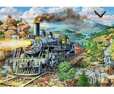 Medinė dėlionė „Traukinys“, 200 detalių