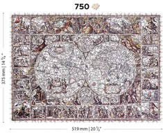 Medinė dėlionė „Tyrinėjimų žemėlapis“, 750 detalių