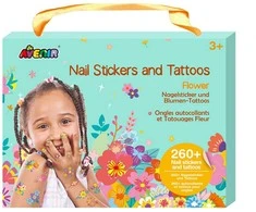 AVENIR 230+ nagų lipdukų ir tatuiruočių „Gėlės“