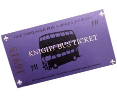 Kortelė Ticket Harry potter Bus ticket