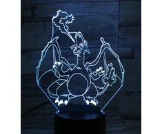 Vaikiškas šviestuvas 3D Led Pokemon