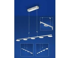 LED pakabinamas šviestuvas, matinio nikelio spalvos su chromo akcentais