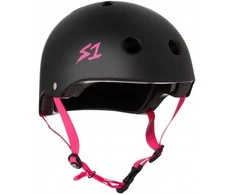 Pink S-ONE LIFER HELMET - Juodas MATTE WITH Rožinis STRAPS S