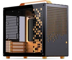 Jonsplus Z20 Micro-ATX kompiuterio korpusas, mit Tragegriff – juodos spalvos/oranžinės spalvos
