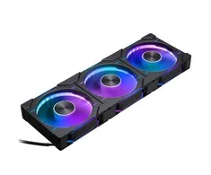 PHANTEKS D30 PWM Reverse Airflow D-RGB, 3-pack - 120mm, juoda