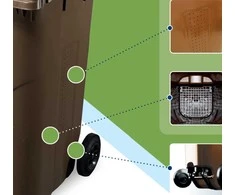 240 l konteineris žaliosioms ir maisto atliekoms, rudas