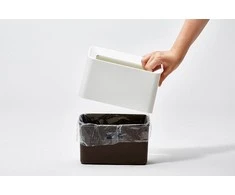 Japoniška stalo šiukšlių dėžė Ideaco Tubelor Cotton Trash, 1.7L, balta (matinė)