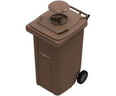 Dvigubos apkrovos šiukšlių konteineris su mikrobiologiniu filtru, 240 L, rudas