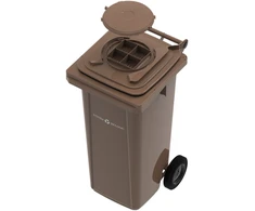 Šiukšlių konteineris su mikrobiologiniu filtru, 120 L, rudas