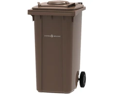 Dvigubos apkrovos šiukšlių konteineris su mikrobiologiniu filtru, 240 L, rudas