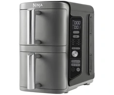 Karšto oro gruzdintuvė Ninja Double Stack XL, 2 lygių, 9,5 l, SL400EU, Tamsiai pilka (Pažeista pakuotė)