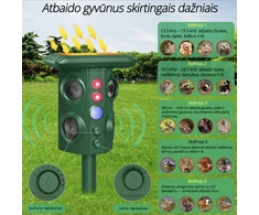 Ultragarsinė, vibracinė kenkėjų baidyklė su saulės baterija ULTRA