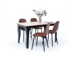 Bond Artisan Oak Dining Table, juodos kojos, 139cm
