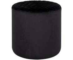 Ejby Pouf Round in juodas velvet