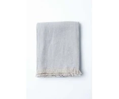 Pledas su kutais, pilkas, 165x210, 100% linas