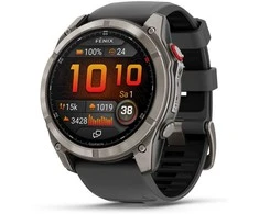 Išmanusis laikrodis Garmin fēnix® 8 Pro – 51 mm, AMOLED Sapphire, titanas su grafito spalvos / juodu silikoniniu dirželiu | 010-03199-11