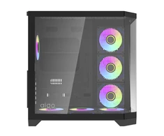 Darkflash Darflash FT418 PRO kompiuterio dėklas + 7 aRGB ventiliatoriai (juodi)
