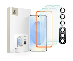 Tech-Protect Supreme Set for Samsung Galaxy S25 Plus 2x apsauginis stiklas skirtas ekranui / apsauginis stiklas for camera – transparent
