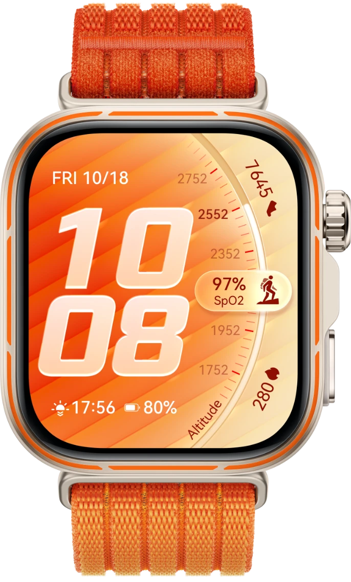 HUAWEI WATCH FIT 5 Pro Gradient Orange Nylon Strap aprašymas - Prekės nuotrauka HUAWEI WATCH FIT 5 Pro Gradient Orange Nylon Strap aprašymas - Prekės nuotrauka