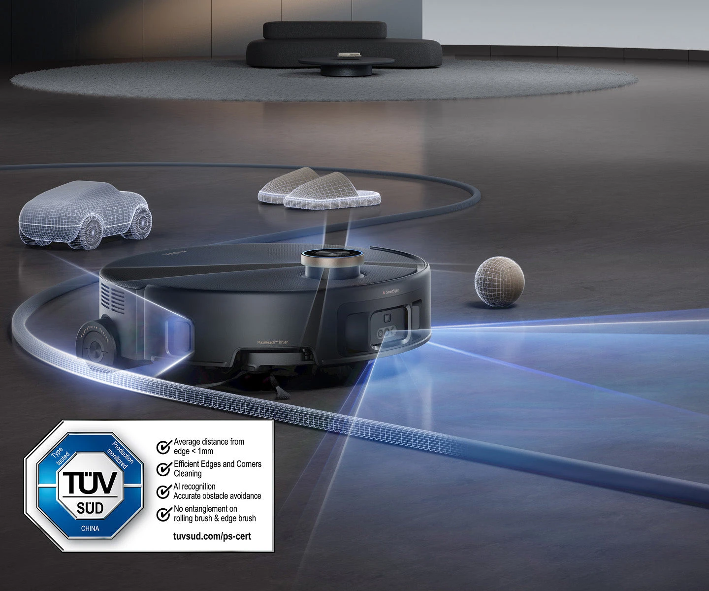 Dulkių siurblys - robotas MOVA Z60 Ultra Roller Complete, Baltas aprašymas - Prekės nuotrauka