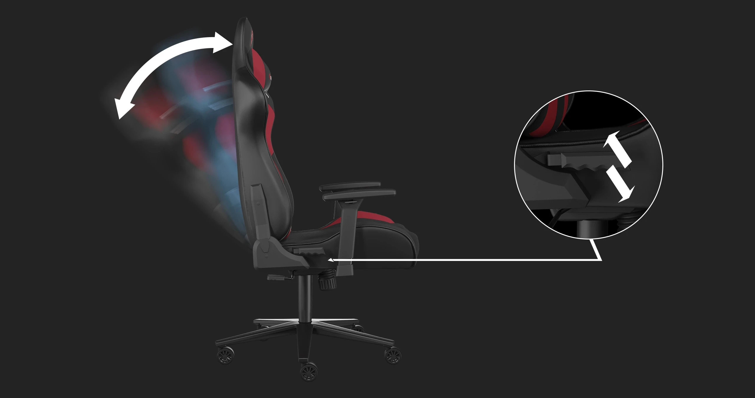 Genesis Gaming Chair Nitro 720 Atlošo apmušalų medžiaga: Eko oda, Sėdynės apmušalų medžiaga: Eko oda, Pagrindo medžiaga: Metalas, Ratukų medžiaga: Nailonas su CareGlide danga | Juodas/Rožinė aprašymas - Prekės nuotrauka