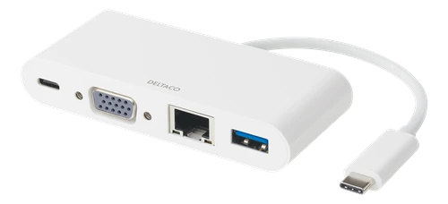 Jungčių stotelė Deltaco C tipo VGA+USBC PD 60+USBA +RJ45