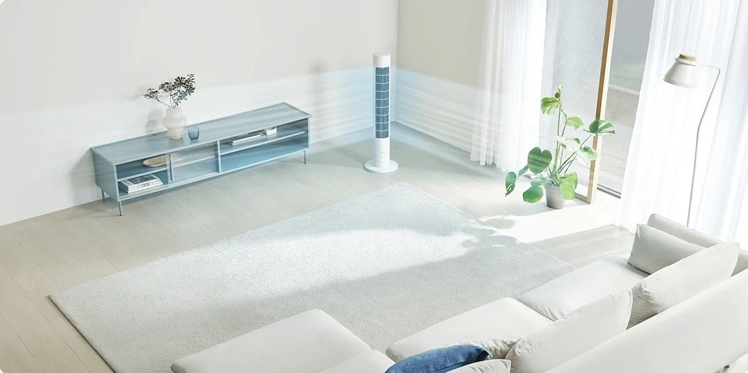 Išmanus pastatomas ventiliatorius Xiaomi Smart Tower Fan 2, baltas aprašymas - Prekės nuotrauka