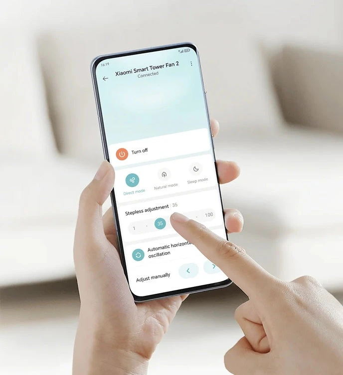 Išmanus pastatomas ventiliatorius Xiaomi Smart Tower Fan 2, baltas aprašymas - Prekės nuotrauka