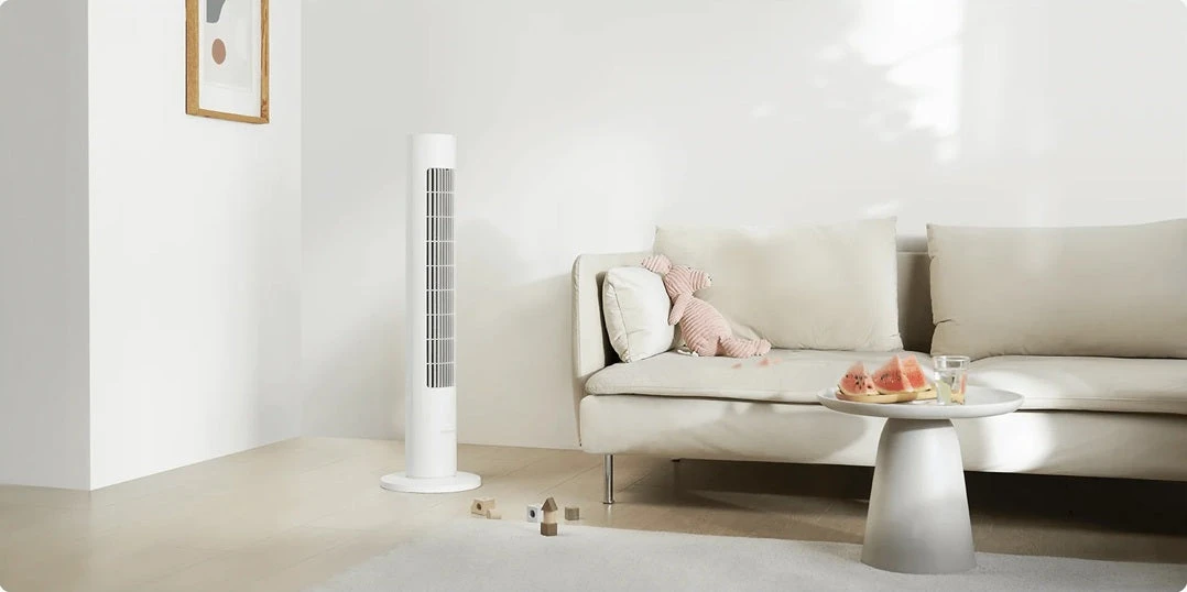 Išmanus pastatomas ventiliatorius Xiaomi Smart Tower Fan 2, baltas aprašymas - Prekės nuotrauka