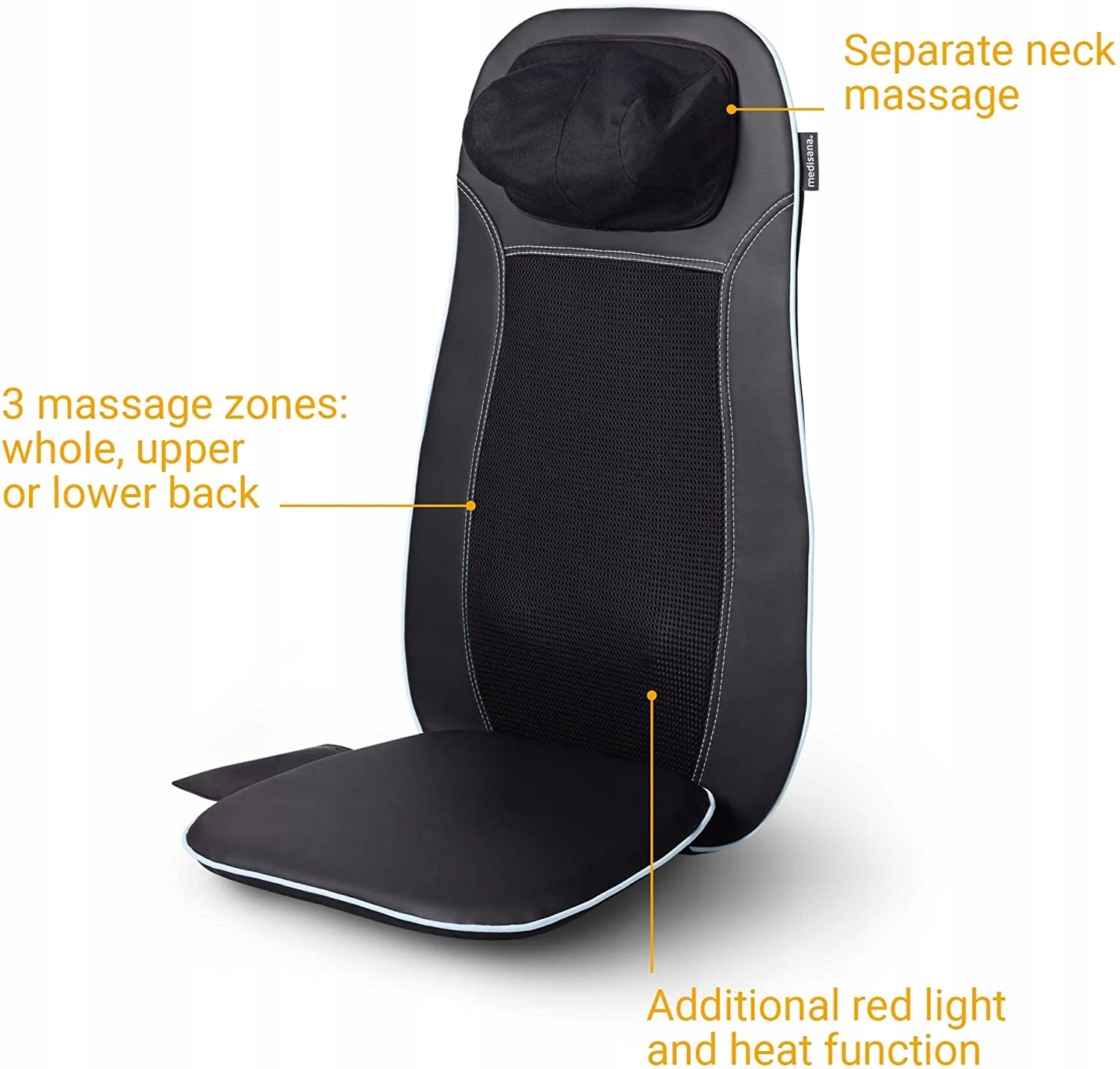 Medisana MCN Shiatsu masažinė sėdynė, juodos spalvos (88930) aprašymas - Prekės nuotrauka