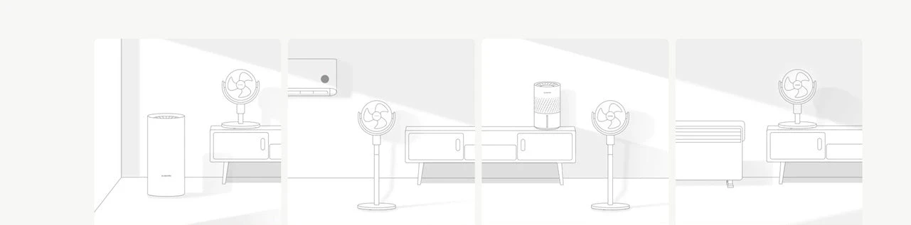 Išmanus pastatomas ventiliatorius Xiaomi Xiaomi Smart Standing Air Circulation Fan, baltas aprašymas - Prekės nuotrauka